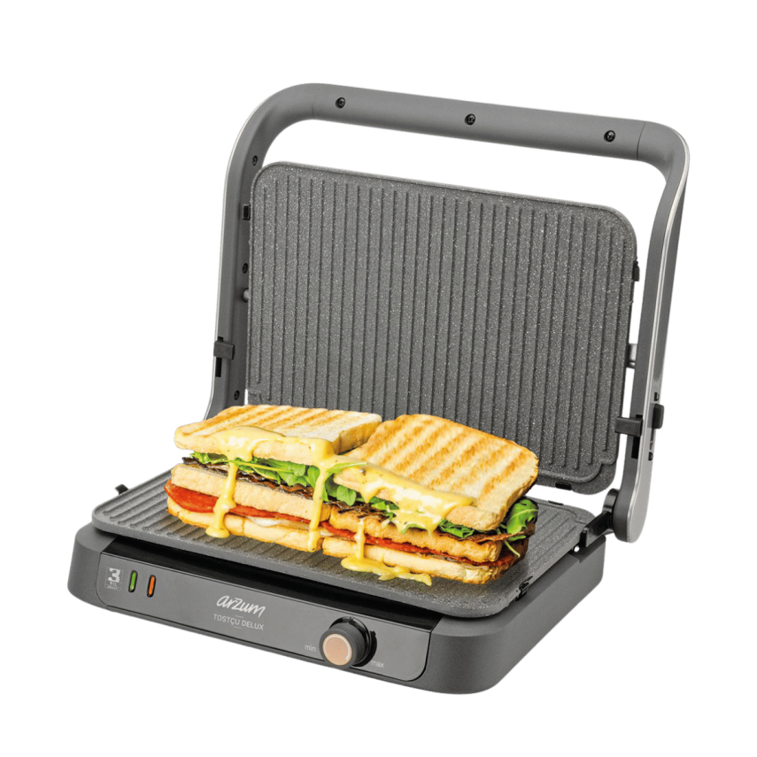 Arzum AR2001 Tostçu Delux Izgara ve Tost Makinesi Paslanmaz Çelik - 3