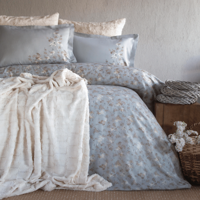 Bedline Tender Yatak Örtülü Nevresim Takimi Çift Kişilik Briella Ekru