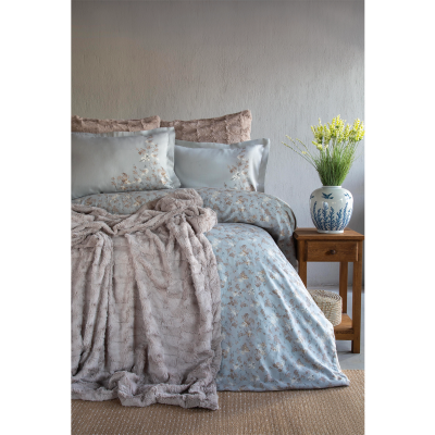 Bedline Tender Briella Vizon Çift Kişilik Yatak Örtülü Nevresim Takımı