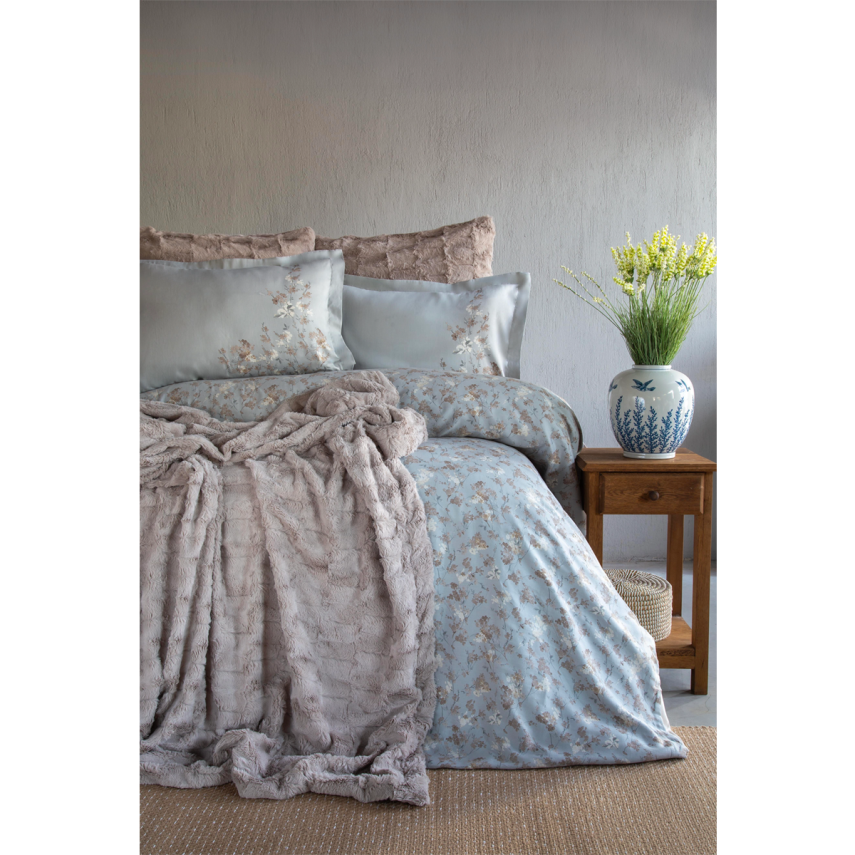 Bedline Tender Briella Vizon Çift Kişilik Yatak Örtülü Nevresim Takımı - 1