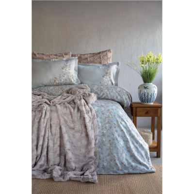 Bedline Tender Briella Vizon Çift Kişilik Yatak Örtülü Nevresim Takımı - 3