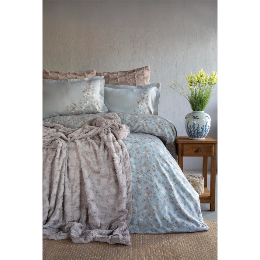 Bedline Tender Briella Vizon Çift Kişilik Yatak Örtülü Nevresim Takımı - 3