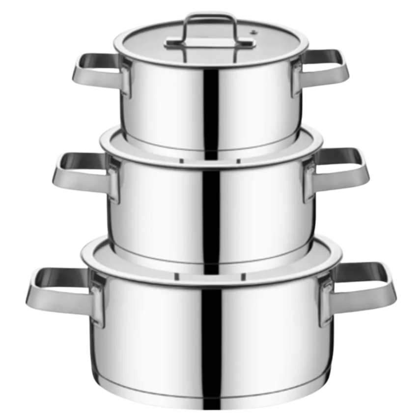 Cocinero 1124 Premium 6 Parça Silindir Çelik Tencere Seti - 1