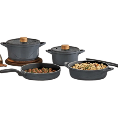 Cocinero 12050 7 Parça Seramik Tencere Seti Siyah
