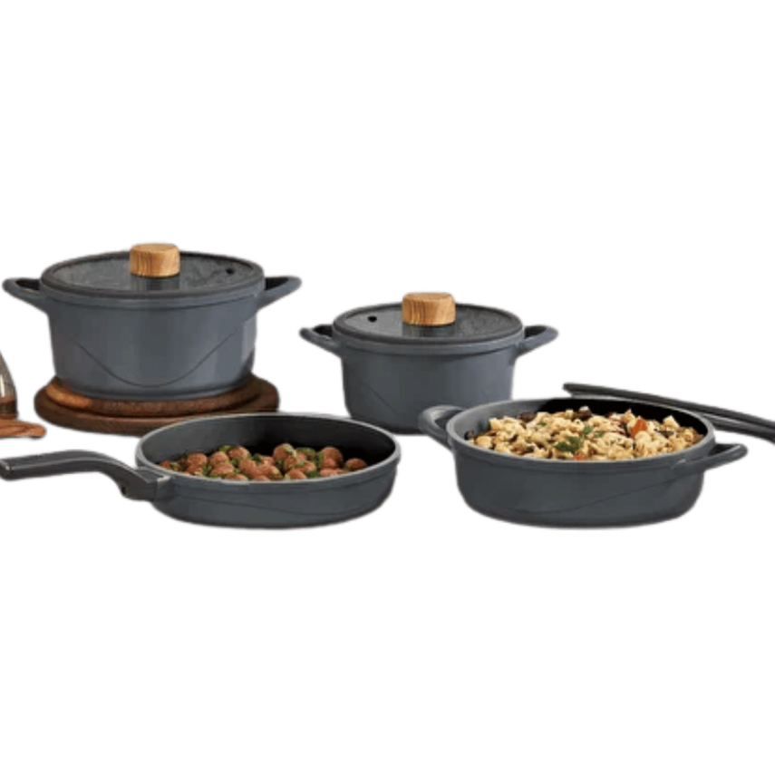 Cocinero 12050 7 Parça Seramik Tencere Seti Siyah - 1
