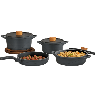 Cocinero 12050 7 Parça Seramik Tencere Seti Gri