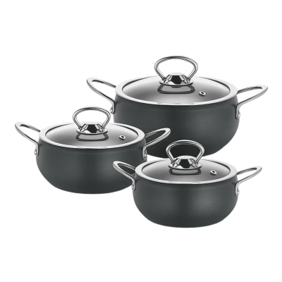 Cocinero 3554 6 Parça Granit Mini Küre Tencere Seti Antrasit