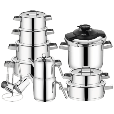 Cocinero Gloss 1087 Premium 21 Parça Çelik Tencere Seti