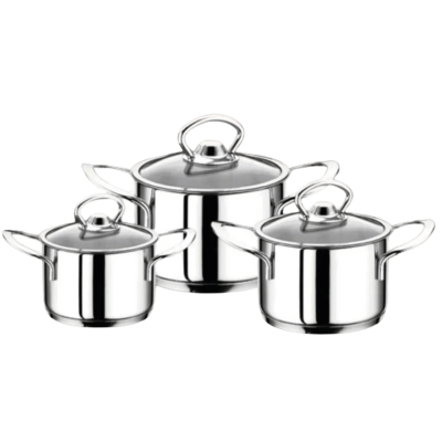 Cocinero Gloss 2008 6 Parça Derin Mini Çelik Tencere Seti