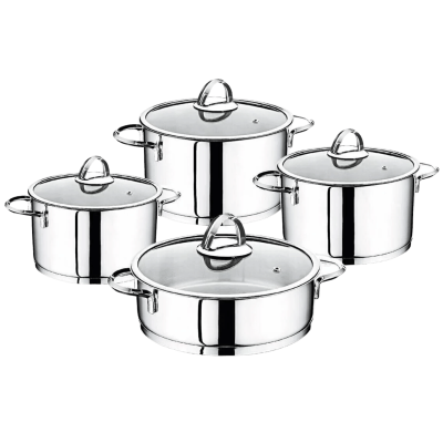 Cocinero Madrid 1097 Silindir Çelik Tencere Seti 8 Parça