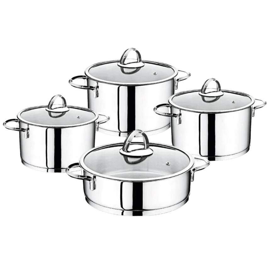 Cocinero Madrid 1097 Silindir Çelik Tencere Seti 8 Parça - 1