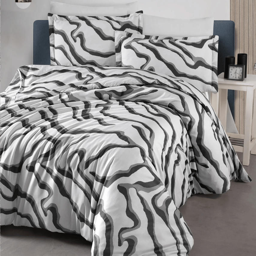 Ecosse Saten Nevresim Takimi Çift Kişilik Lion Gri - 1