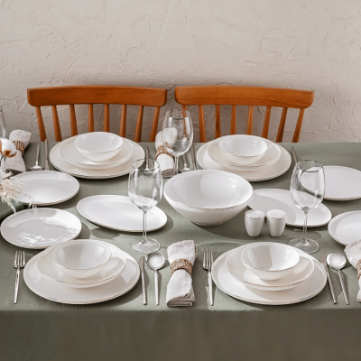 Emsan Alya New Bone 53 Parça 12 Kişilik Yemek Takımı Gold