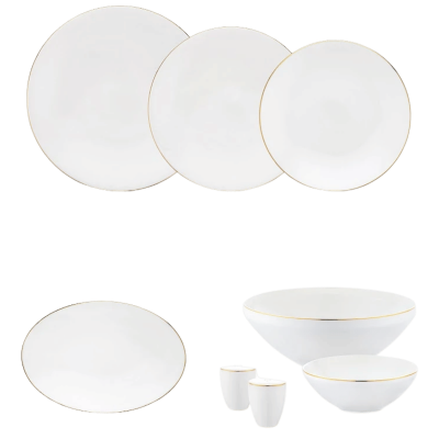 Emsan Alya New Bone 53 Parça 12 Kişilik Yemek Takımı Gold - 2