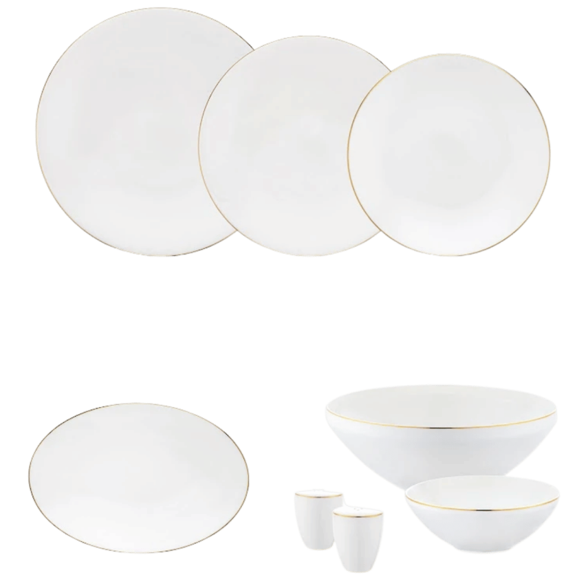 Emsan Alya New Bone 53 Parça 12 Kişilik Yemek Takımı Gold - 2