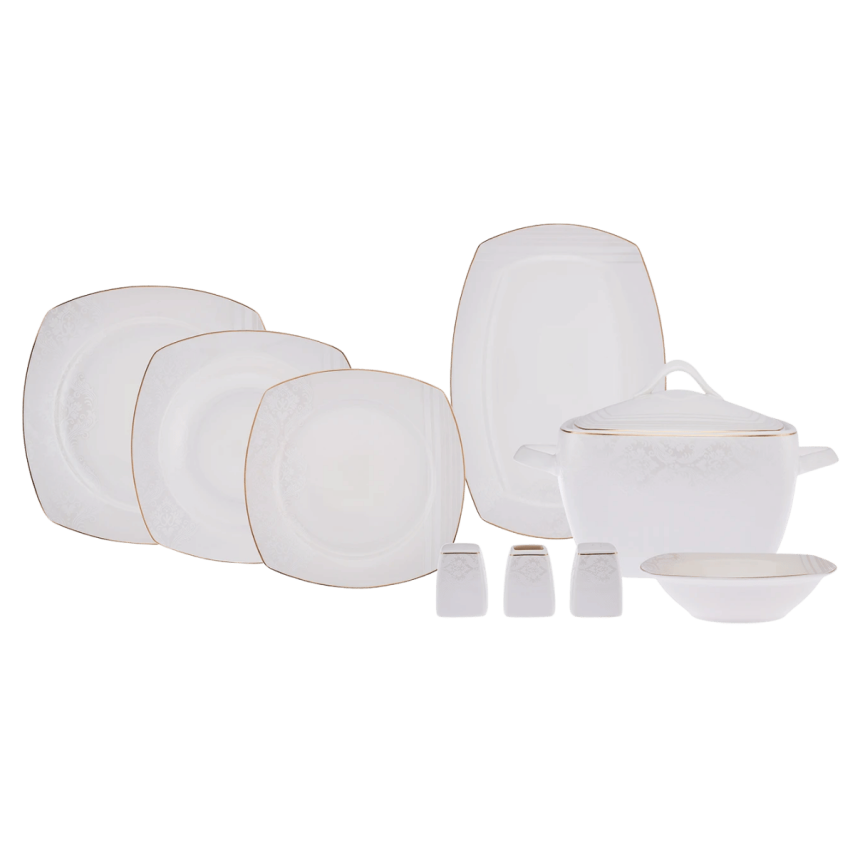 Emsan Bone Yeni Nilüfer Yemek Takımı 60 Parça 12 Kişilik Yarım Kare - 1