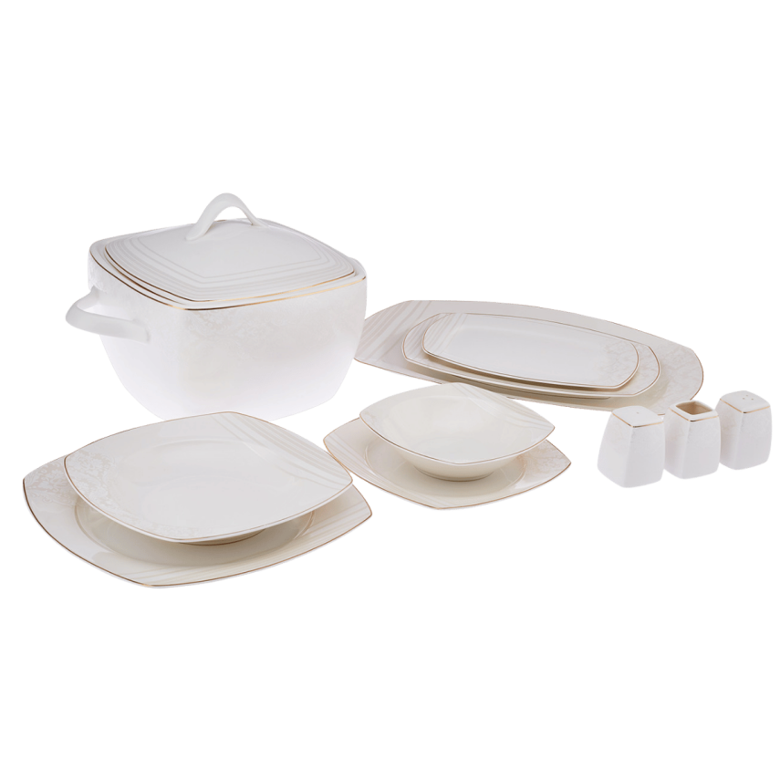 Emsan Bone Yeni Nilüfer Yemek Takımı 60 Parça 12 Kişilik Yarım Kare - 2