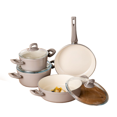 Emsan Crystal 7 Parça Çelik Tencere Seti Bej - 3