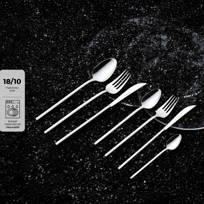 Emsan Lora 84 Parça 12 Kişilik Çelik Çatal Kaşık Bıçak Seti Lüks Kutulu