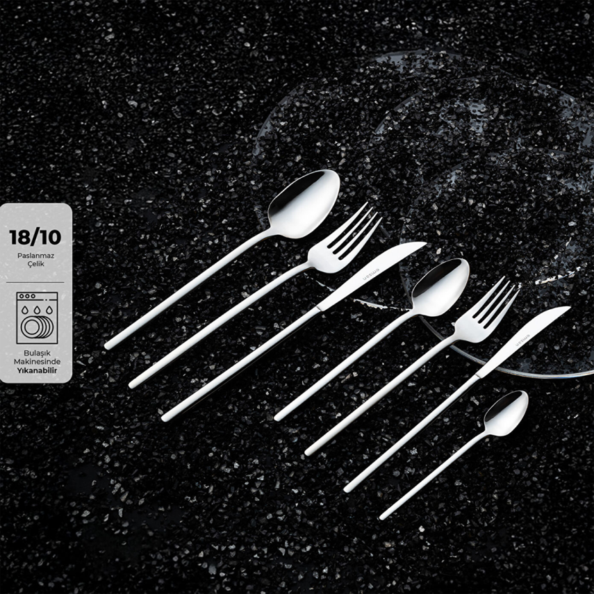 Emsan Lora 84 Parça 12 Kişilik Çelik Çatal Kaşık Bıçak Seti Lüks Kutulu - 1