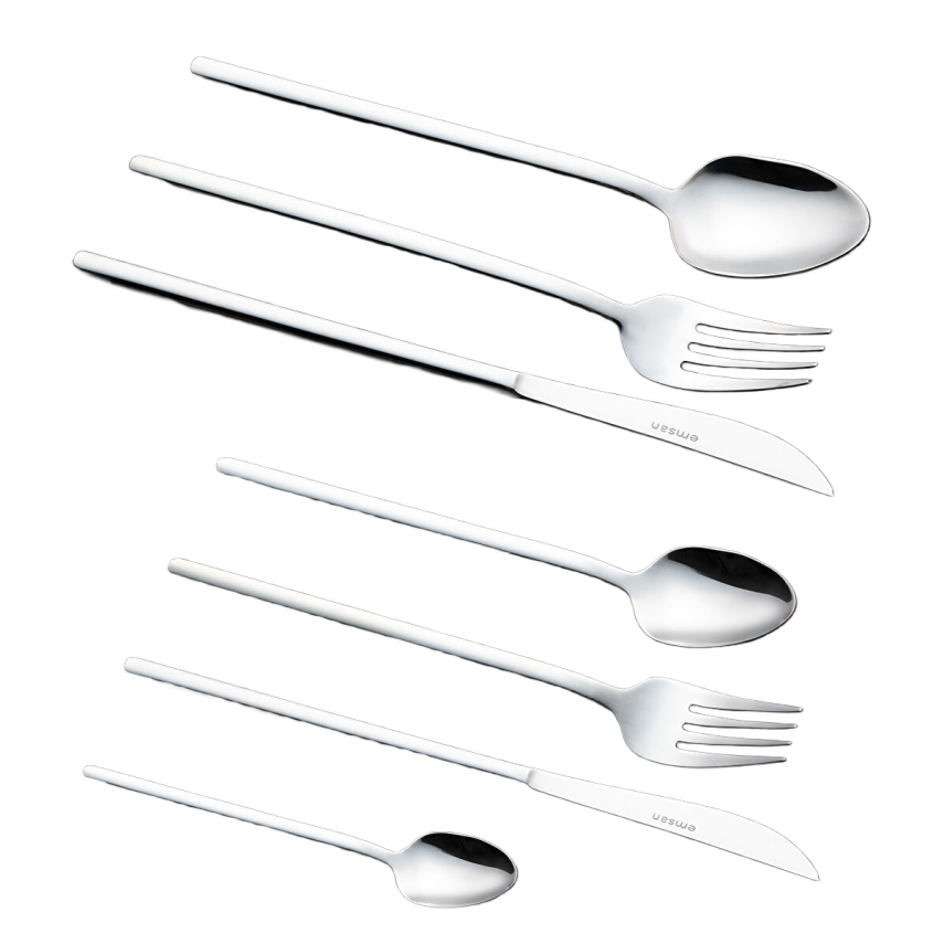 Emsan Lora 84 Parça 12 Kişilik Çelik Çatal Kaşık Bıçak Seti Lüks Kutulu - 4