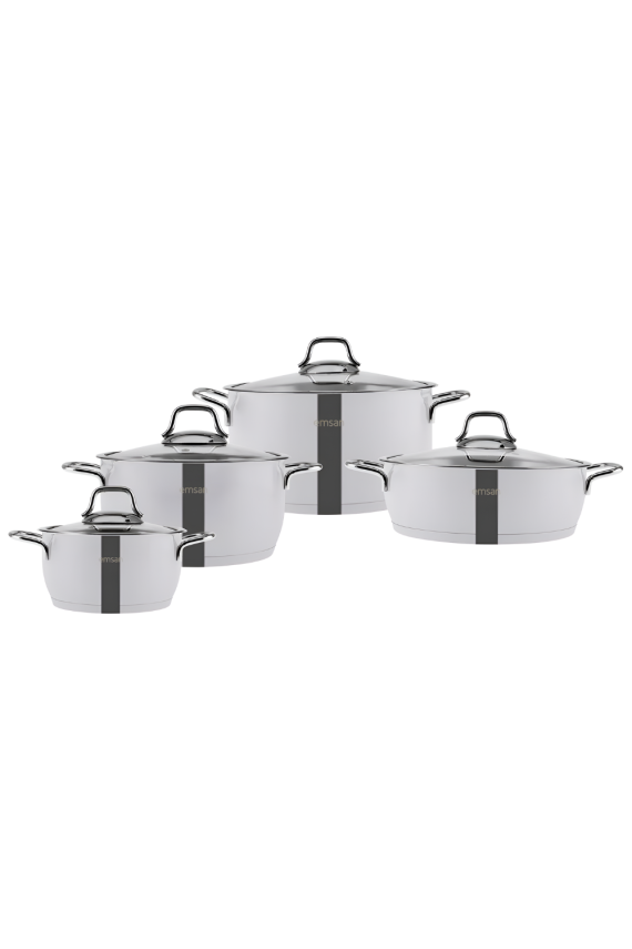 Emsan Valeria 8 Parça Çelik Tencere Seti - 1