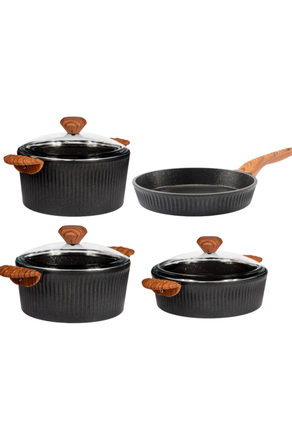 Febern Premium Bio Granit Alüminyum Döküm Nish Tencere Seti - 1