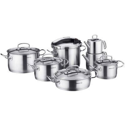 Korkmaz A1757 Proline 14 Parça Hiper Çelik Tencere Seti