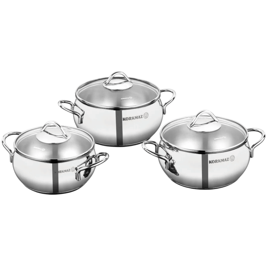 Korkmaz A1801 Tombik Junior 6 Parça Çelik Tencere Seti - 1