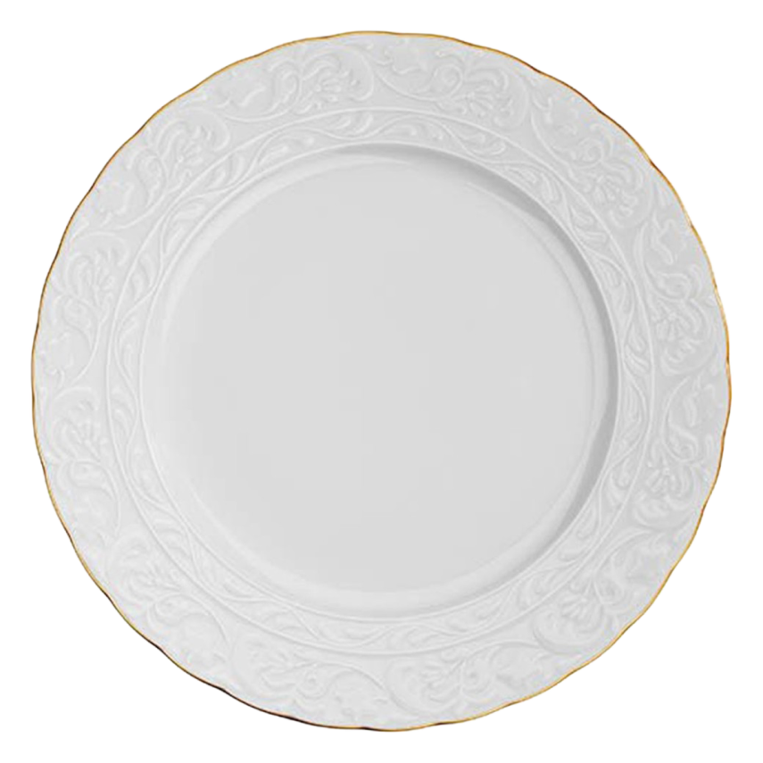 Kütahya Porselen Başak 51 Parça 12 Kişilik Yemek Takımı Mat Altın File - 2