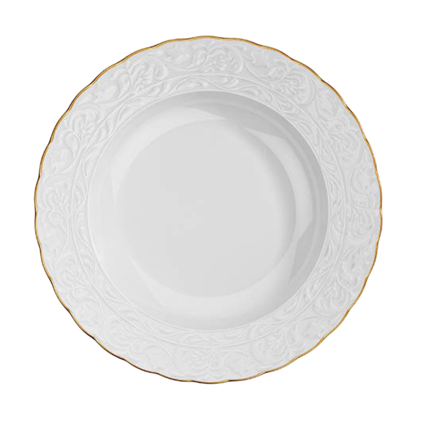 Kütahya Porselen Başak 51 Parça 12 Kişilik Yemek Takımı Mat Altın File - 3