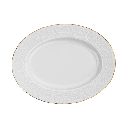 Kütahya Porselen Başak 51 Parça 12 Kişilik Yemek Takımı Mat Altın File - 5