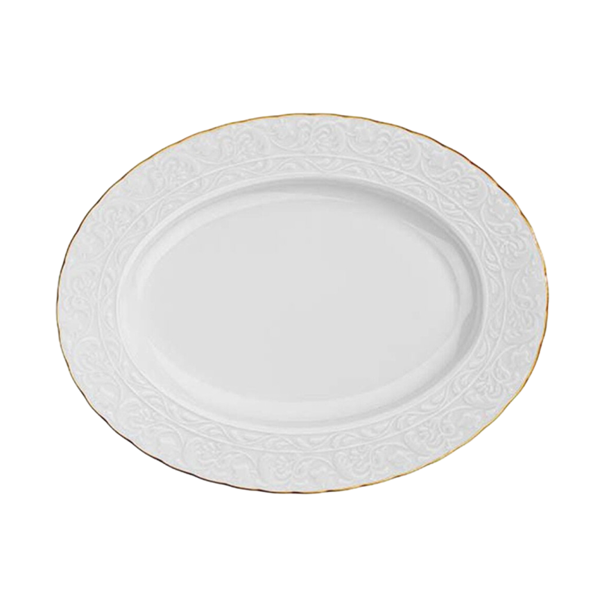 Kütahya Porselen Başak 51 Parça 12 Kişilik Yemek Takımı Mat Altın File - 5