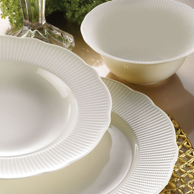 Kütahya Porselen Bone İlay 24 Parça 6 Kişilik Yemek Takımı