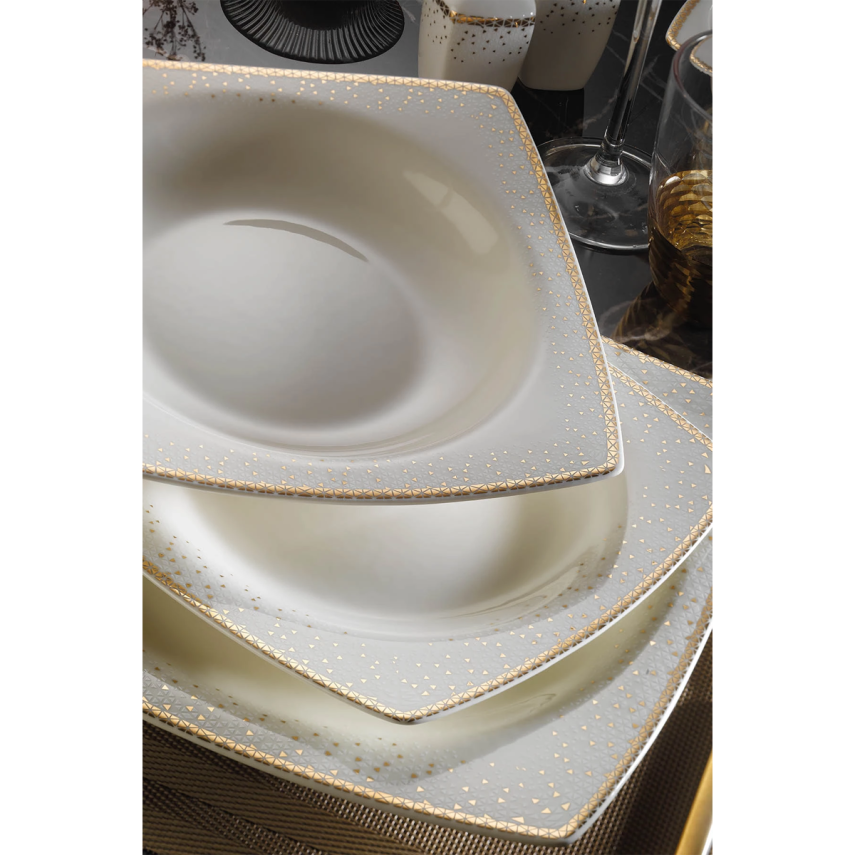 Kütahya Porselen Bone Mare Altın 62 Parça Porselen Yemek Takımı - 2