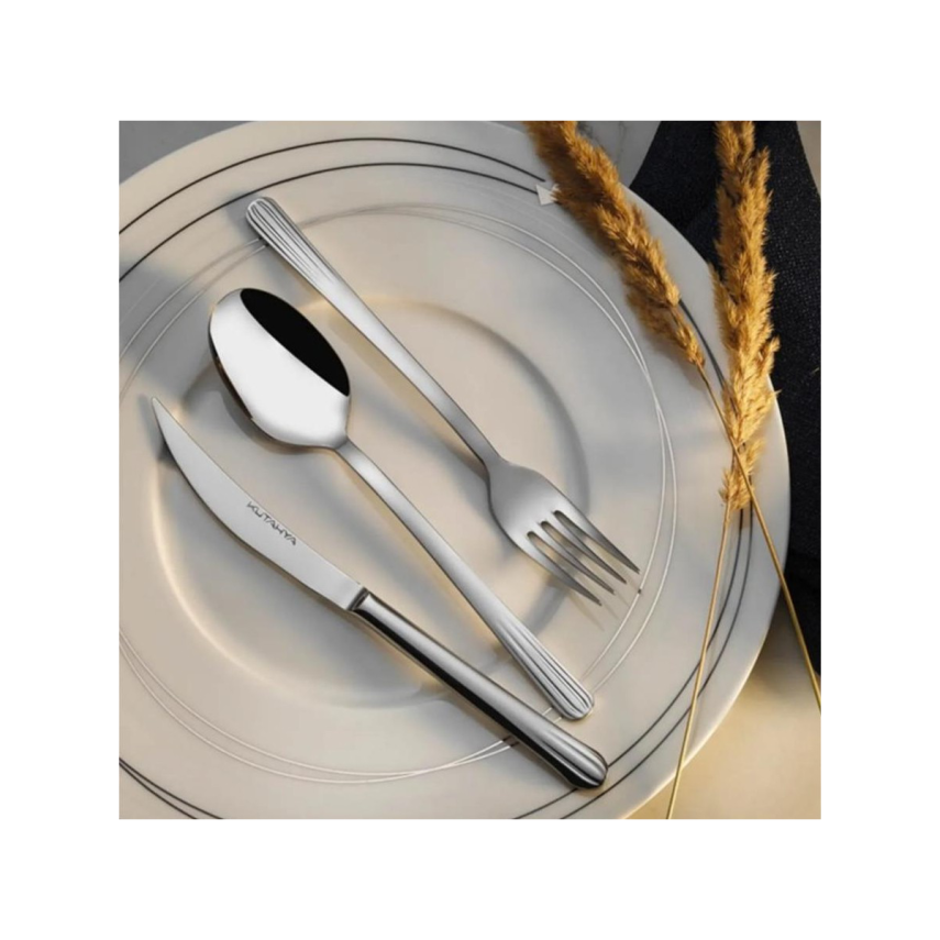 Kütahya Porselen Lotus Sade 84 Parça 12 Kişilik Çelik Çatal Kaşık Bıçak Seti - 1