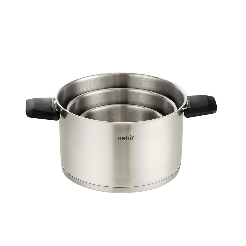 Nehir Elena 6 Parça Çelik Tencere Seti - 3