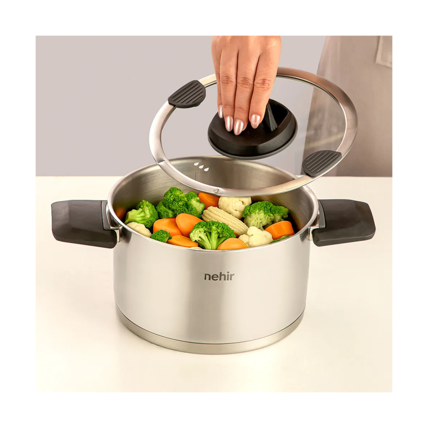 Nehir Elena 6 Parça Çelik Tencere Seti - 4