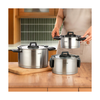 Nehir Elena 6 Parça Çelik Tencere Seti