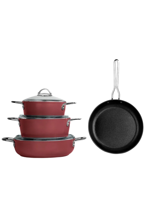 Nehir Galaxy Titanium Narçiçeği 7 Parça Tencere Seti - 1