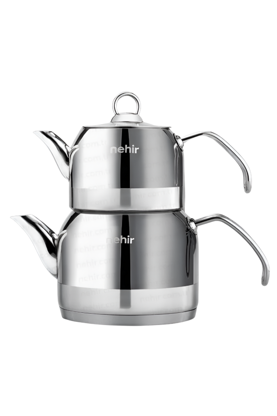 Nehir Lotus Midi Orta Boy Paslanmaz Çelik Çaydanlık Takımı - 1