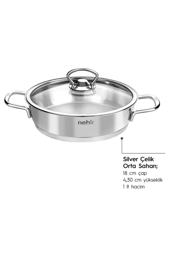 Nehir Silver 6 Parça Paslanmaz Çelik Sahan Seti 16-18-20 cm - 3