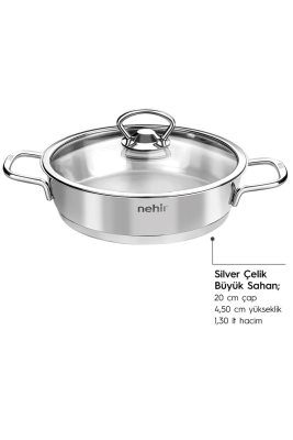 Nehir Silver 6 Parça Paslanmaz Çelik Sahan Seti 16-18-20 cm - 4