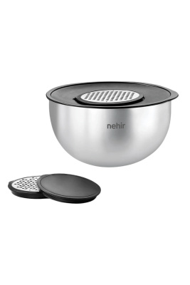 Nehir Silver Çelik 5 Parça Rendeli Kariştirma Kabi