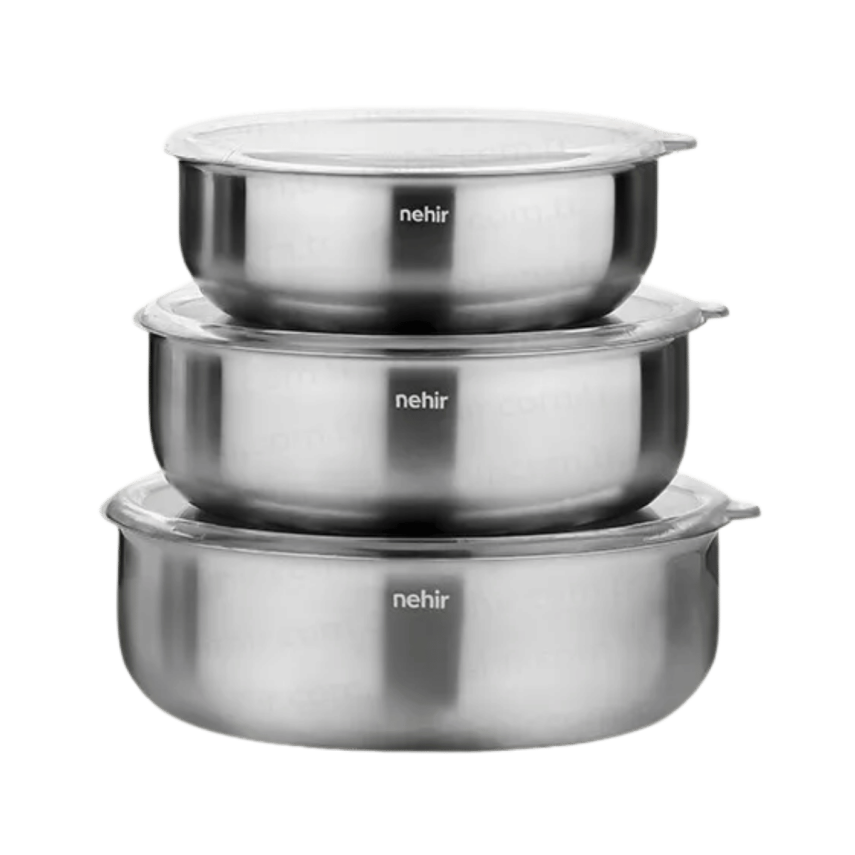 Nehir Silver Çelik 6 Parça Saklama Kabi Mat - 1