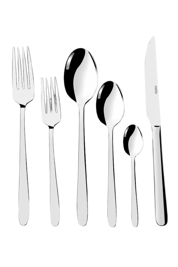 Nehir Sultan Sade 6 Kişilik 36 Parça Çatal Kaşık Bıçak Takımı - 1