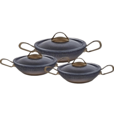 OMS 3032 Granit Küre 6 Parça Sahan Seti Bakır