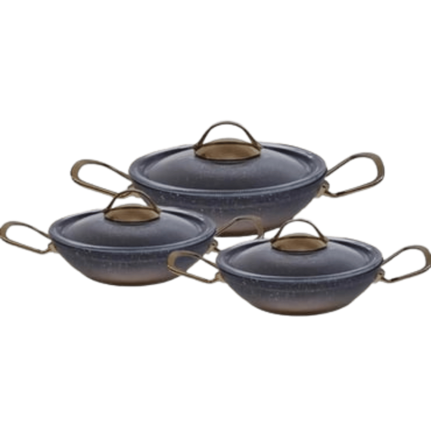 OMS 3032 Granit Küre 6 Parça Sahan Seti Bakır - 1