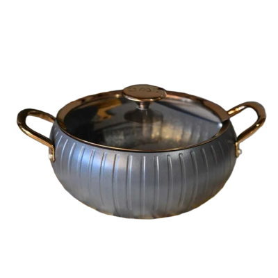 OMS 3528 Meridian 7 Parça Granit Tencere Seti Antrasit Renk Bakır Kapak - 4