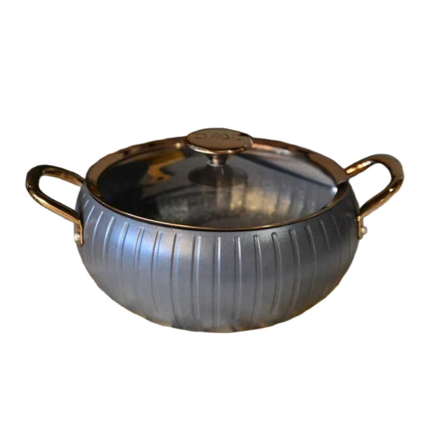 OMS 3528 Meridian 7 Parça Granit Tencere Seti Antrasit Renk Bakır Kapak - 4